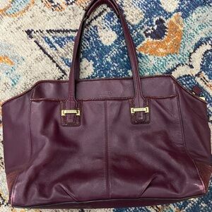 Coach Plum Leather Tote